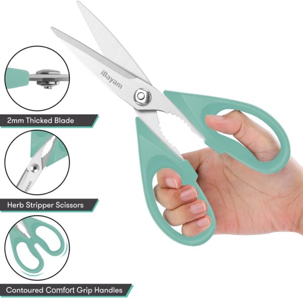 iBayam 1-Pack Kitchen Scissors All Purpose Kitchen Shears He... - Image 4