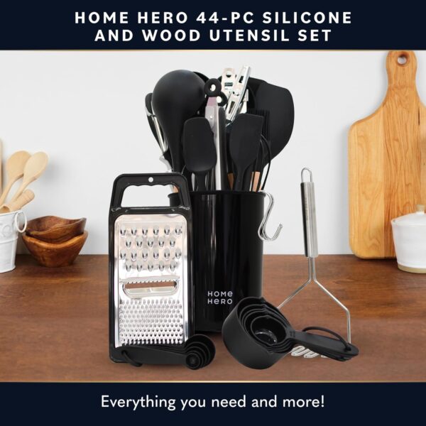 Home Hero Silicone Kitchen Utensils Set, Non-Stick Silicone ... - Image 2