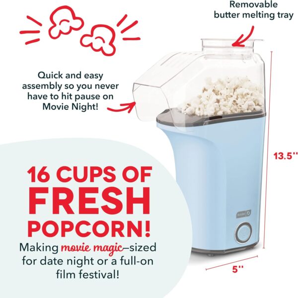 DASH Hot Air Popcorn Popper Maker with Measuring Cup to Port... - Image 4