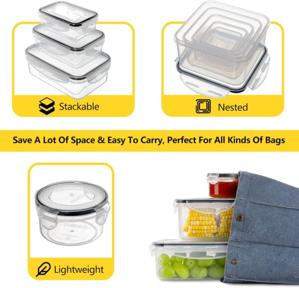 34 PCS Food Storage Containers Set with Airtight Lids (17 Li... - Image 5