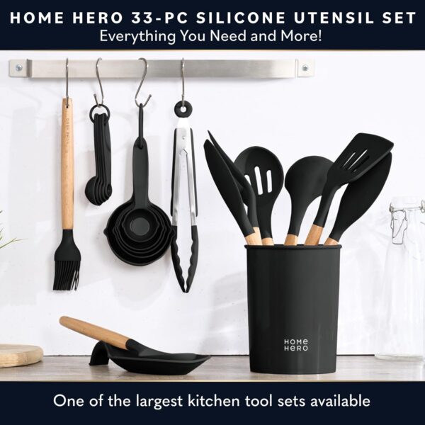 Home Hero 33 Pcs Kitchen Cooking Utensils Set, Non-Stick Sil... - Image 3