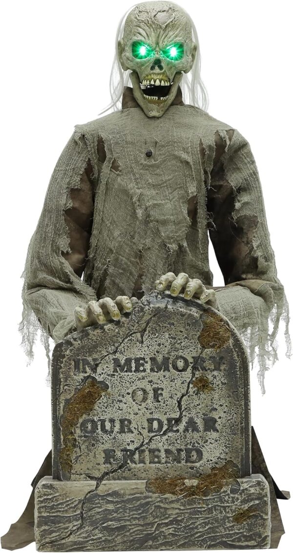 Spirit Halloween 3 Ft. Gravestone Ghoul Animatronic | Decora... - Image 3