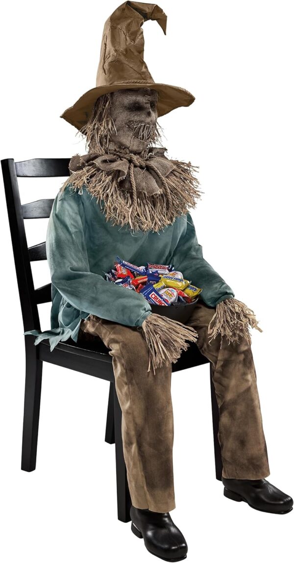 Spirit Halloween 4.5 Ft Scary Sitting Scarecrow Animatronic ... - Image 8