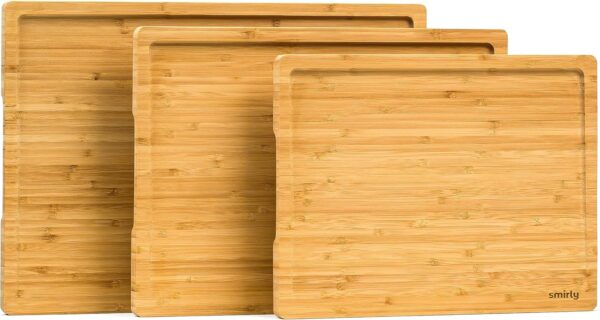 SMIRLY Wooden Cutting Boards For Kitchen - Bamboo Cutting Bo...