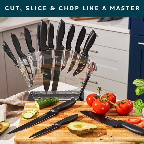 Home Hero Kitchen Knife Set with Sharpener - High Carbon Sta... - Image 3