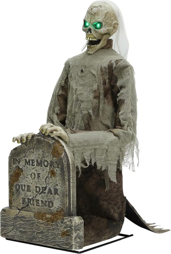 Spirit Halloween 3 Ft. Gravestone Ghoul Animatronic | Decora... - Image 4