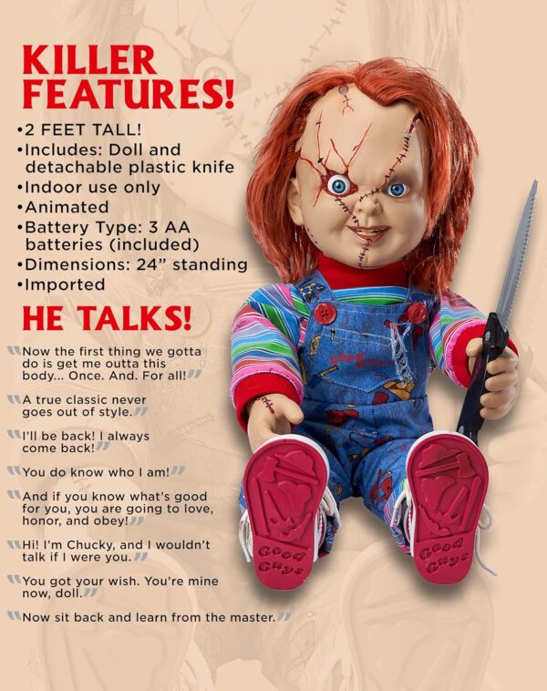 Spirit Halloween 2 Ft Talking Chucky Doll | Officially Licen... - Image 2