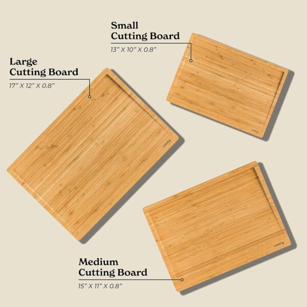 SMIRLY Wooden Cutting Boards For Kitchen - Bamboo Cutting Bo... - Image 2