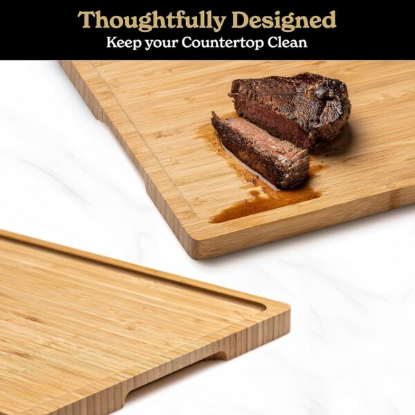 SMIRLY Wooden Cutting Boards For Kitchen - Bamboo Cutting Bo... - Image 3