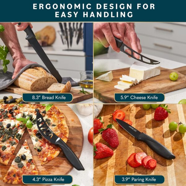 Home Hero Kitchen Knife Set with Sharpener - High Carbon Sta... - Image 6