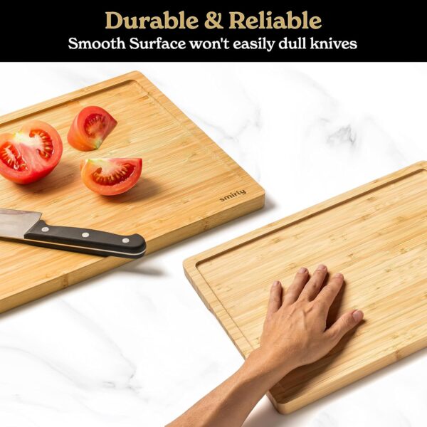 SMIRLY Wooden Cutting Boards For Kitchen - Bamboo Cutting Bo... - Image 4