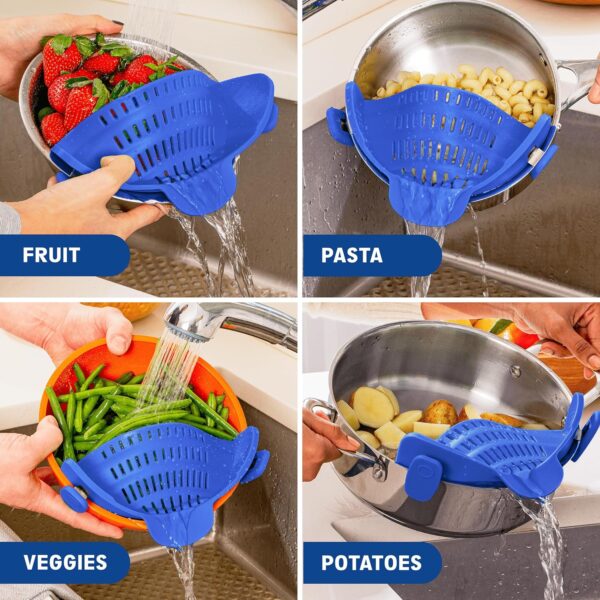 Kitchen Gizmo Snap N' Strain - Silicone Clip-On Colander, He... - Image 7