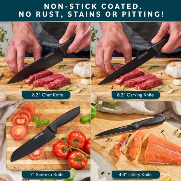 Home Hero Kitchen Knife Set with Sharpener - High Carbon Sta... - Image 5