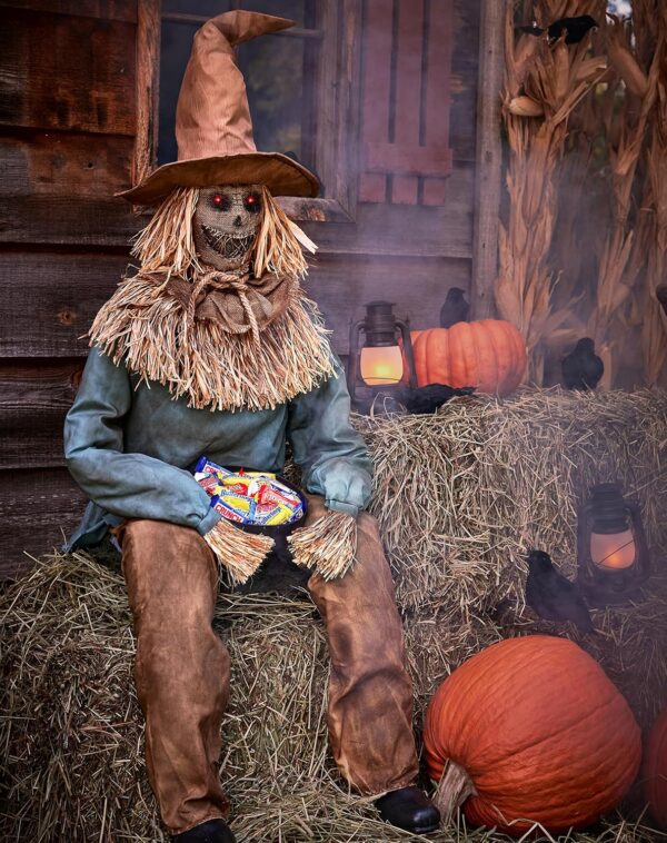 Spirit Halloween 4.5 Ft Scary Sitting Scarecrow Animatronic ... - Image 2