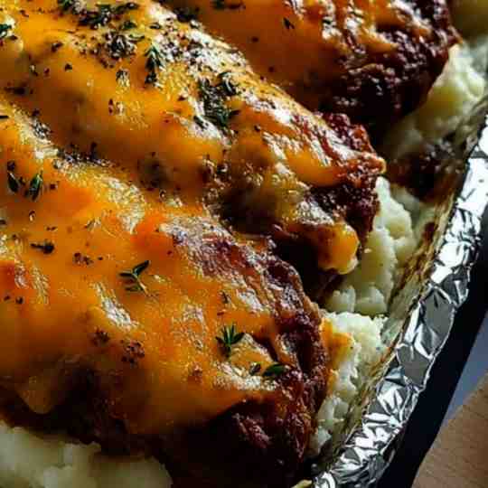 Cheesy Meatloaf with Mashed Potatoes Recipe