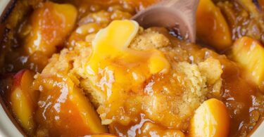 Slow Cooker Peach Cobbler