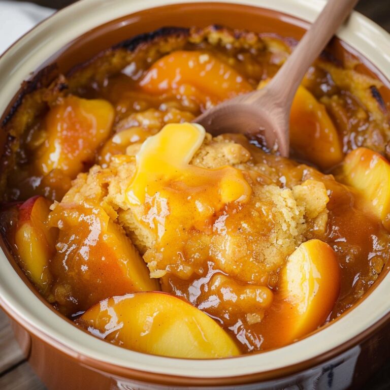 Slow Cooker Peach Cobbler