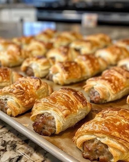 Sausage and Cream Cheese filled Baked Pastries